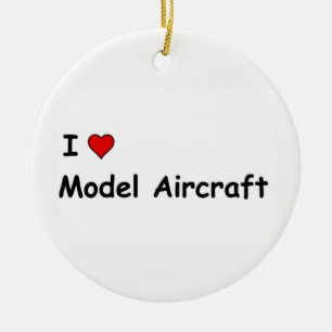 I Love Model Aircraft Ceramic Tree Decoration
