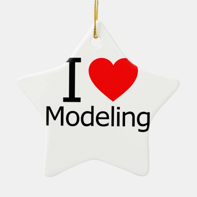 I Love Modelling Ceramic Tree Decoration (Front)