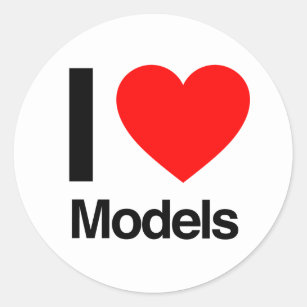 i love models classic round sticker