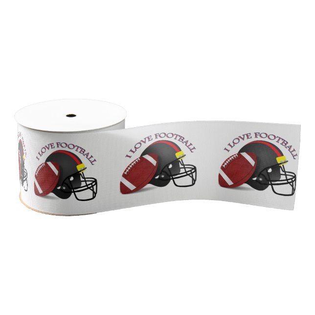 I love modern elegant trendy football grosgrain ribbon (Spool)