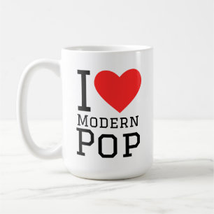 I love modern pop square sticker coffee mug