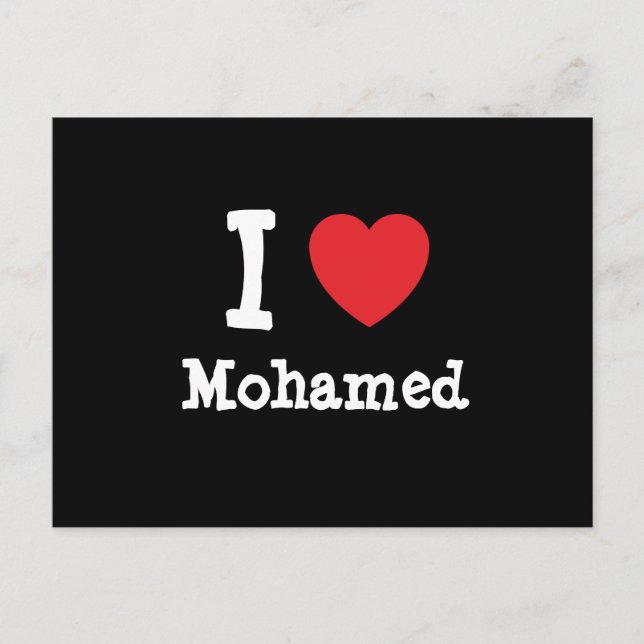 I love Mohamed heart custom personalised Postcard (Front)