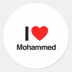 i love mohammed classic round sticker