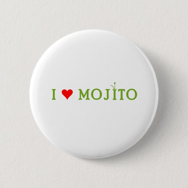 I Love Mojito 6 Cm Round Badge (Front)