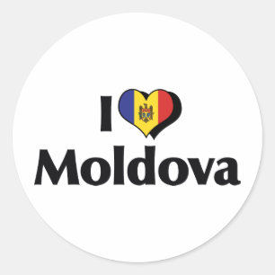 I Love Moldova Flag Classic Round Sticker