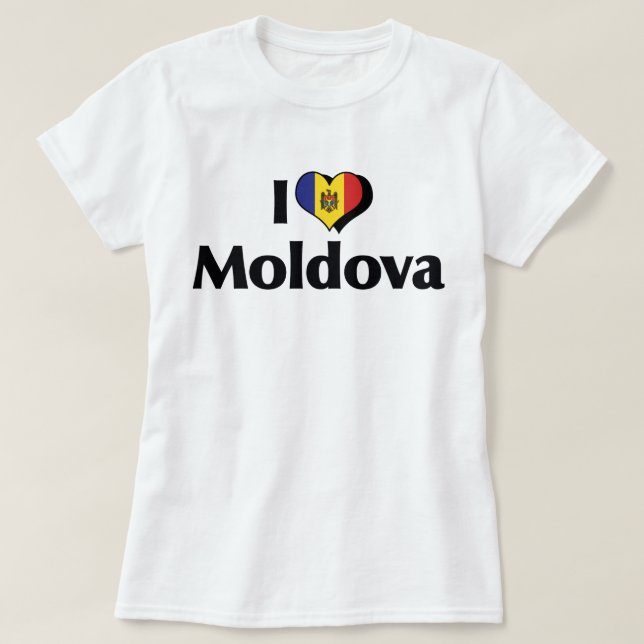 I Love Moldova Flag T-Shirt (Design Front)