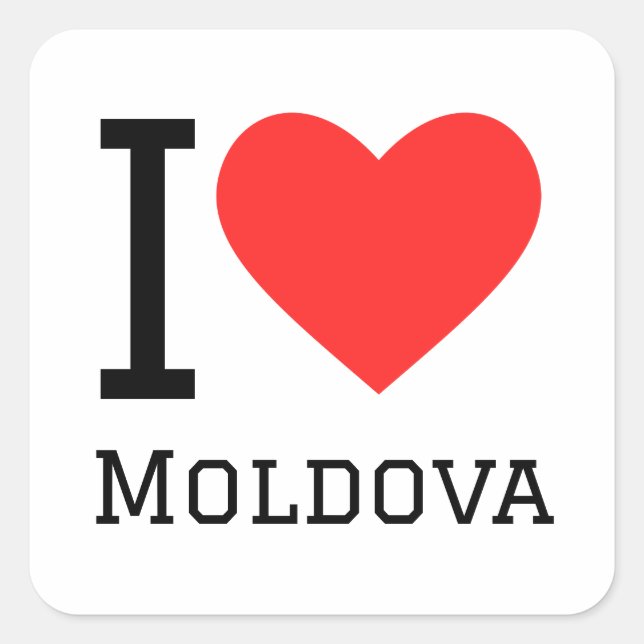 I love moldova square sticker (Front)