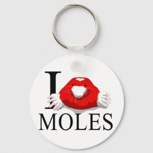 I Love Moles Keychains