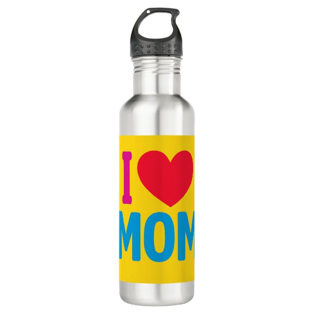 " I LOVE MOM " WATER BOTTLE (Front)