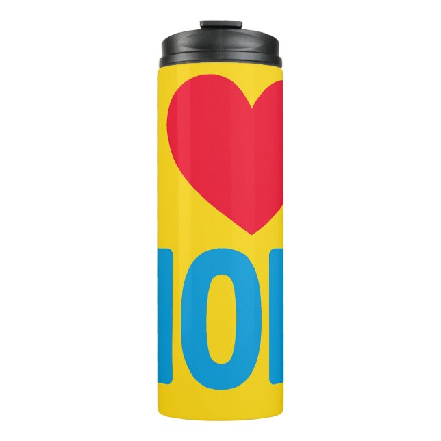 "I LOVE MOM" WATERBOTTLE THERMAL TUMBLER (Front)