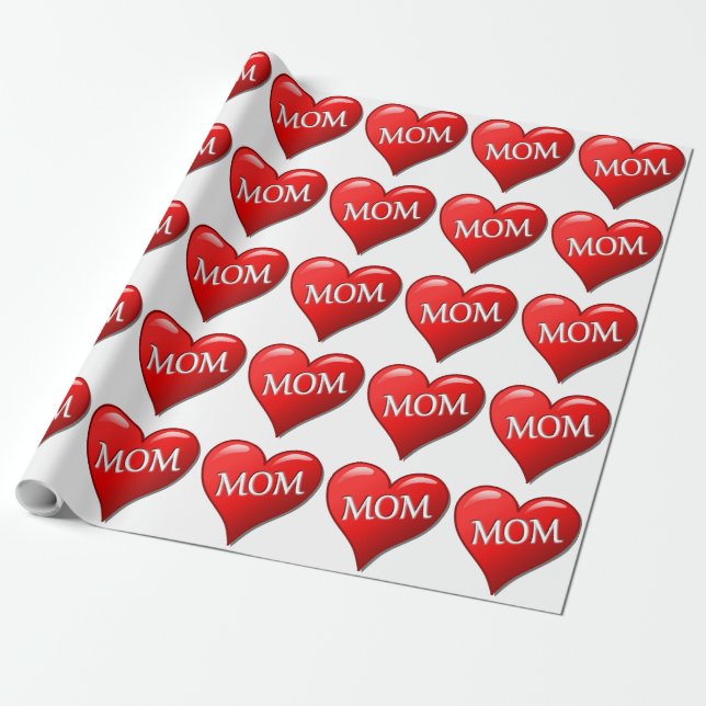 I LOVE MOM WRAPPING PAPER (Unrolled)