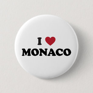 I Love Monaco 6 Cm Round Badge