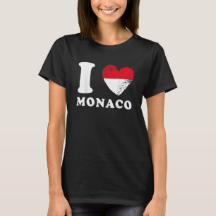 I Love Monaco  Drapeau en forme de cœur Monaco 1 T-Shirt