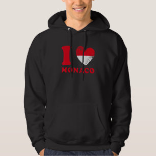 I Love Monaco Drapeau en forme de cœur Monaco Hoodie