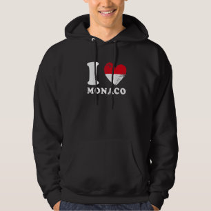 I Love Monaco Drapeau en forme de cœur Monaco Hoodie
