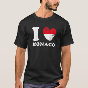 I Love Monaco Drapeau en forme de cœur Monaco T-Shirt