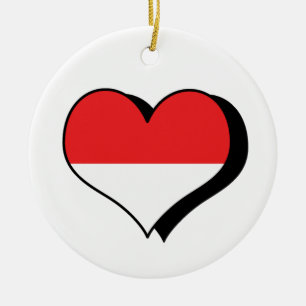 I Love Monaco Flag Ornament