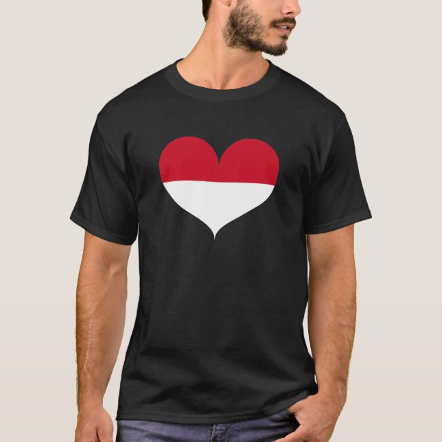 I Love Monaco Flag T-Shirt (Front)