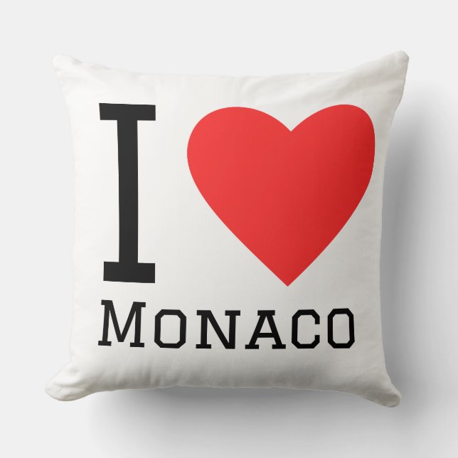 I love Monaco square sticker Cushion (Front)