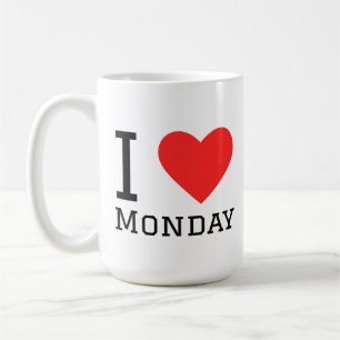 I love monday  square sticker coffee mug