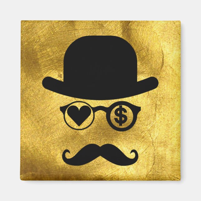 I Love Money Magnet Moustache (Front)