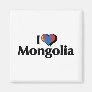 I Love Mongolia Flag Magnet