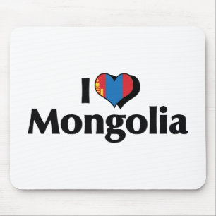 I Love Mongolia Flag Mouse Mat