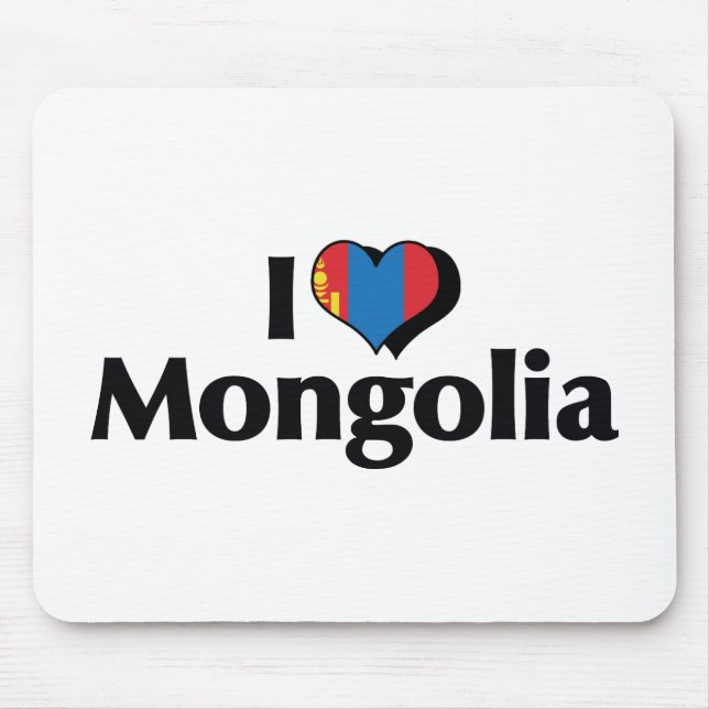 I Love Mongolia Flag Mouse Mat (Front)