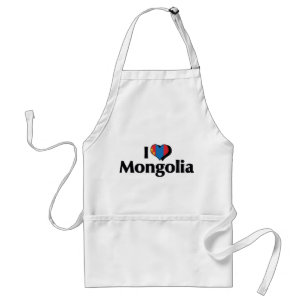 I Love Mongolia Flag Standard Apron