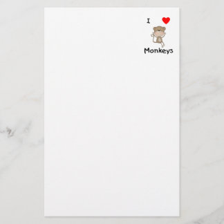 I Love Monkeys (2) Stationery