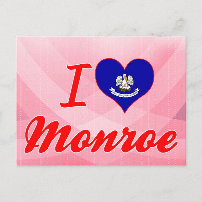 I Love Monroe, Louisiana Postcard (Front)