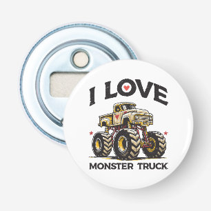 I Love Monster Truck Bottle Opener