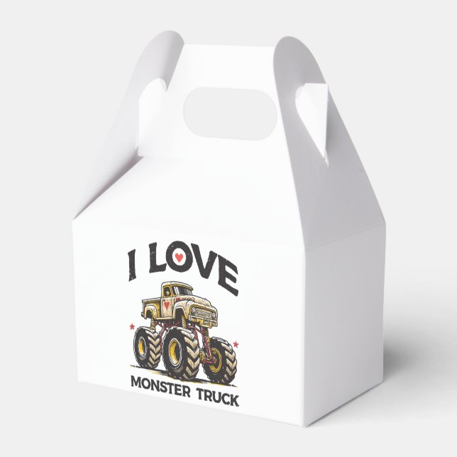 I Love Monster Truck Favour Box (Front Side)