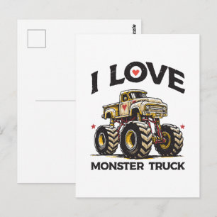 I Love Monster Truck Postcard