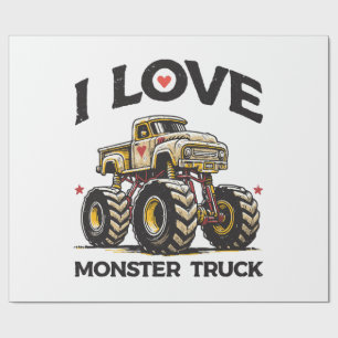 I Love Monster Truck Wrapping Paper
