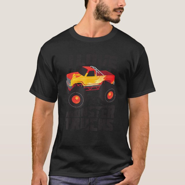 I Love Monster Trucks Cute Bigfoot Trucks  Gift T-Shirt (Front)