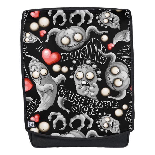 I Love Monsters 'cause People Sucks Backpack (Front)