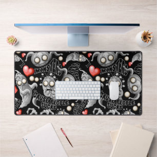 I Love Monsters 'cause People Sucks Desk Mat