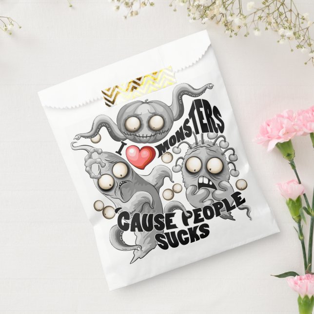 I Love Monsters 'cause People Sucks Favour Bags (Sealed)