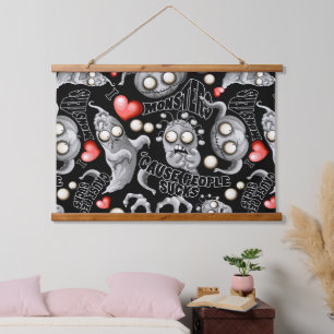 I Love Monsters 'cause People Sucks Hanging Tapestry