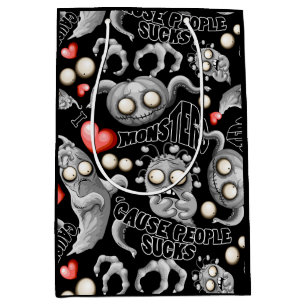 I Love Monsters 'cause People Sucks Medium Gift Bag