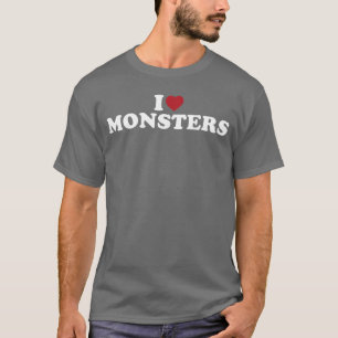 I Love Monsters Funny Horror Lover Retro Style gif T-Shirt