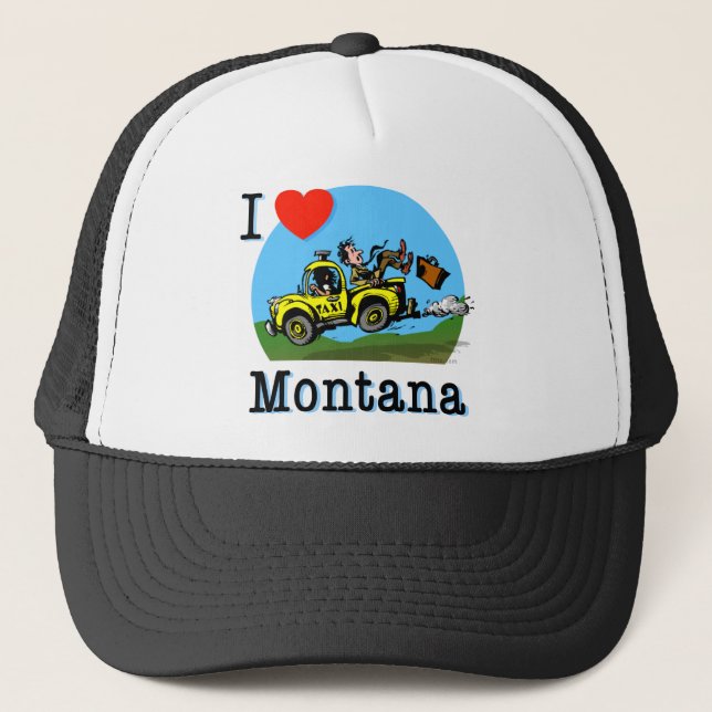I Love Montana Country Taxi Trucker Hat (Front)