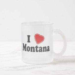 I Love Montana Frosted Glass Coffee Mug