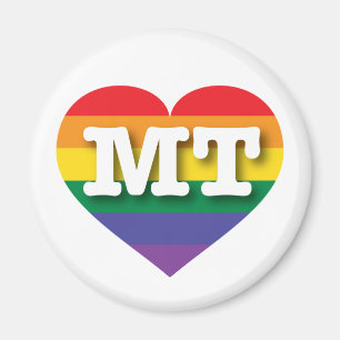 I love Montana Gay Pride Rainbow Heart Magnet