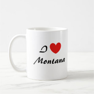I Love Montana Heart Typography Coffee Mug