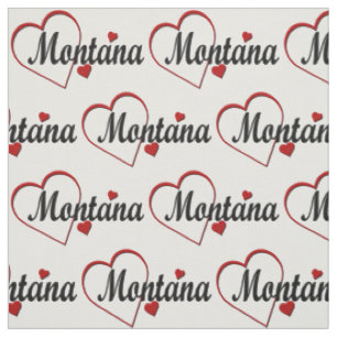 I Love Montana Hearts Fabric