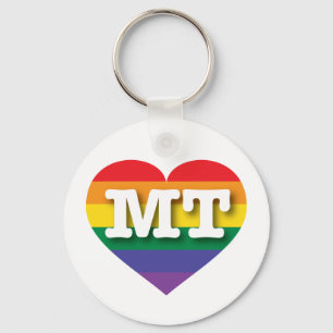I Love Montana Rainbow Heart Key Ring
