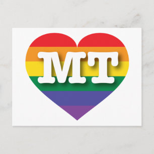I Love Montana Rainbow Heart Postcard