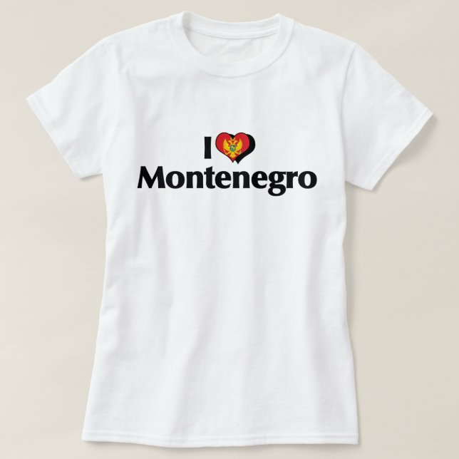 I Love Montenegro Flag T-Shirt (Design Front)